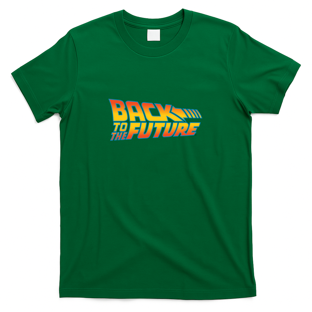 Back to the Future Distressed Graphic Tee - Irish Green