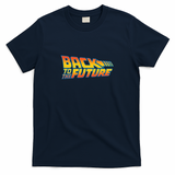 Back to the Future Distressed Graphic Tee - Navy Blue