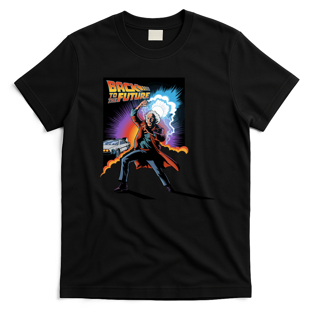Dr. Emmett Brown Classic Car T-Shirt - Black
