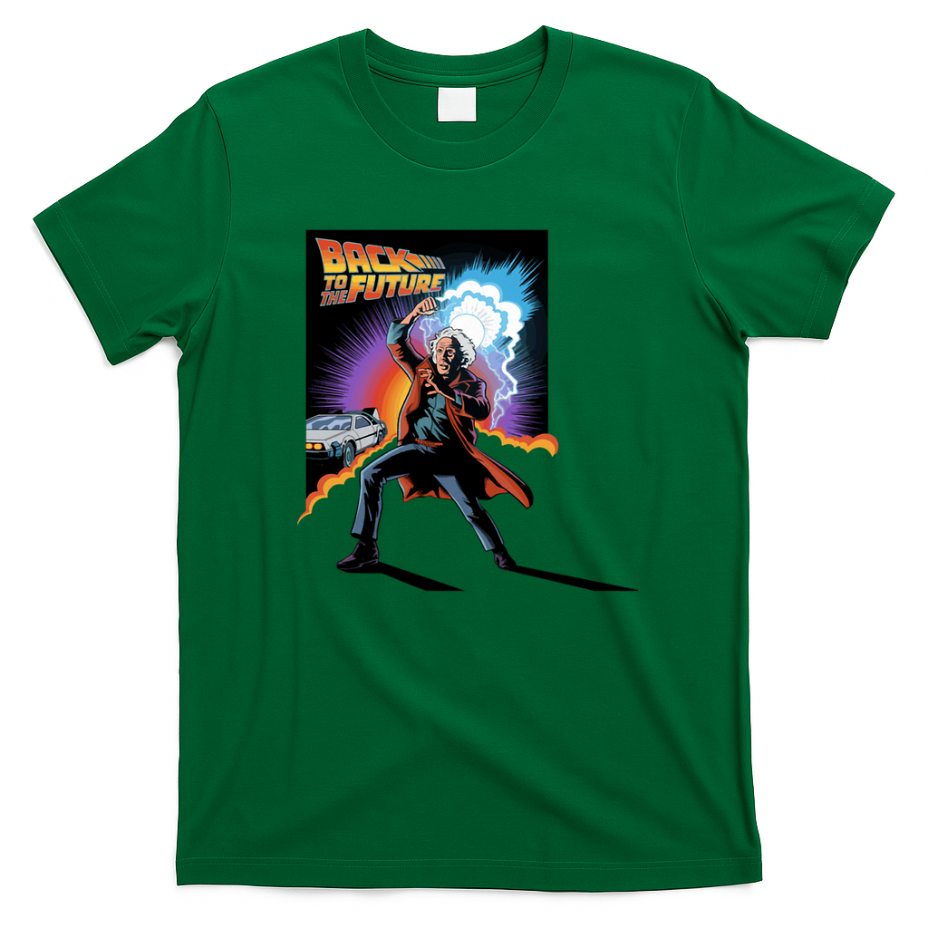 Dr. Emmett Brown Classic Car T-Shirt - Irish Green