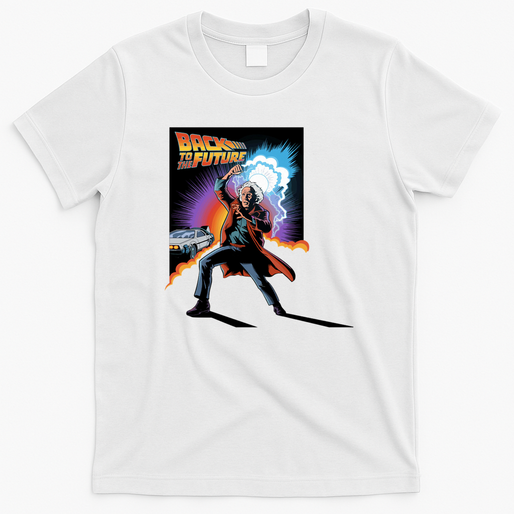 Dr. Emmett Brown Classic Car T-Shirt - White