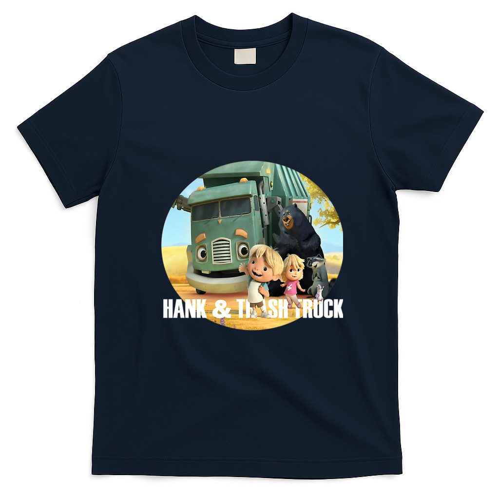 Classic Cartoon Cars Vintage Logo T-Shirt - Navy Blue