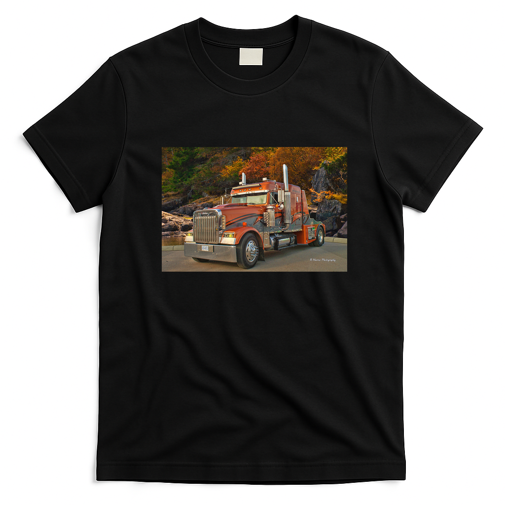 Cool Freightliner Truck Graphic T-Shirt - Black