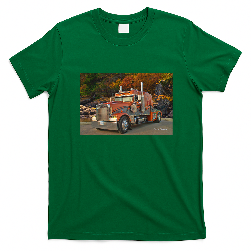 Cool Freightliner Truck Graphic T-Shirt - Irish Green