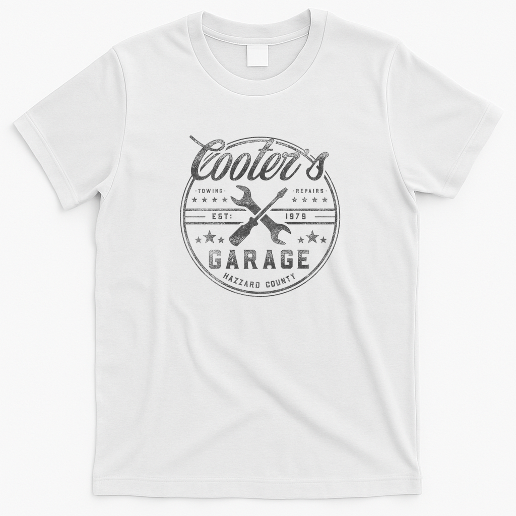Cooter’s Garage Hazzard County Vintage T-Shirt - White