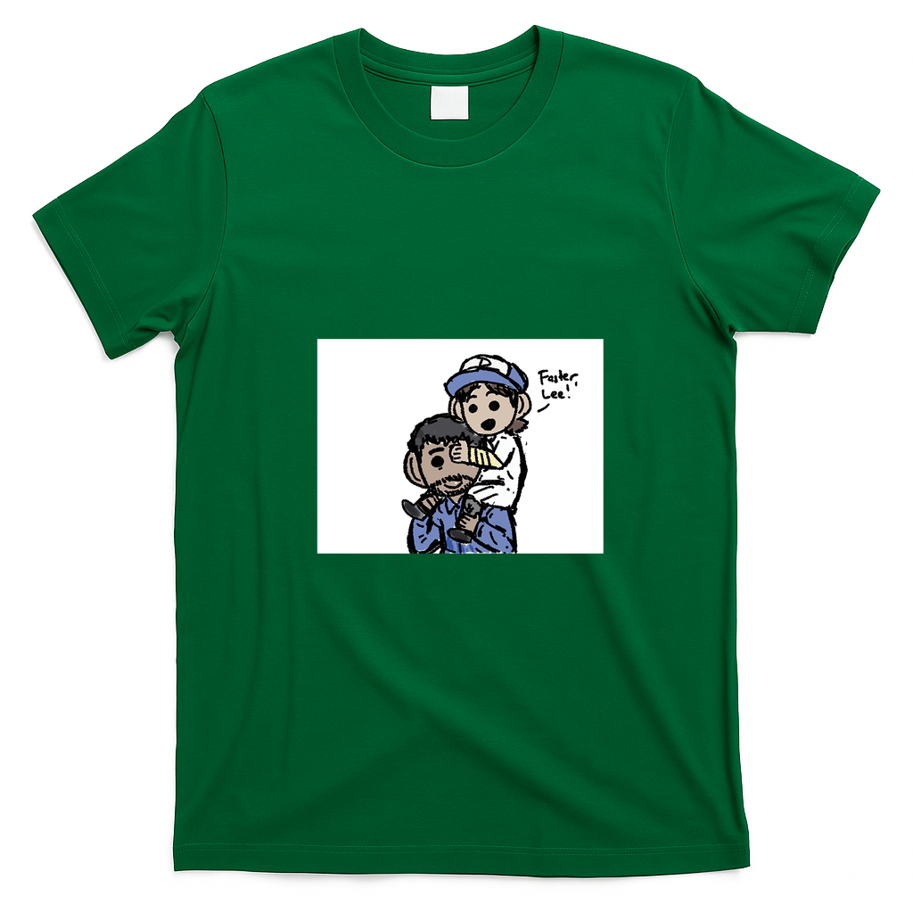 Clem and lee Retro Graphic Tee - Irish Green