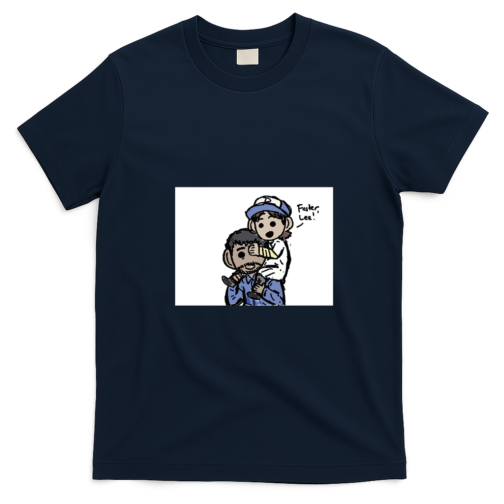 Clem and lee Retro Graphic Tee - Navy Blue
