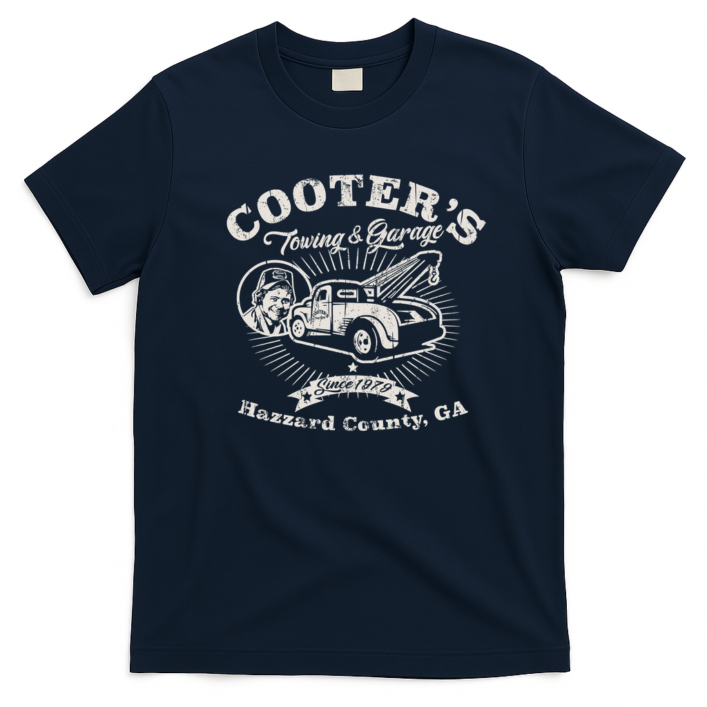 Cooter’s Towing & Garage Vintage T-Shirt - Navy Blue