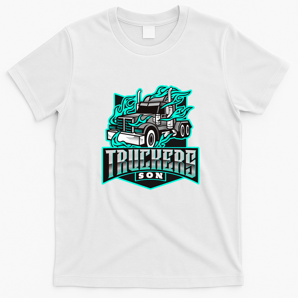 Proud Trucker’s Son Retro Graphic Tee - White