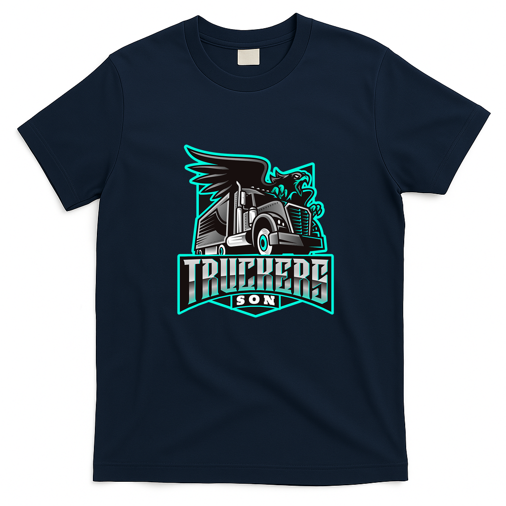 Proud Trucker’s Son Graphic T-Shirt - Navy Blue