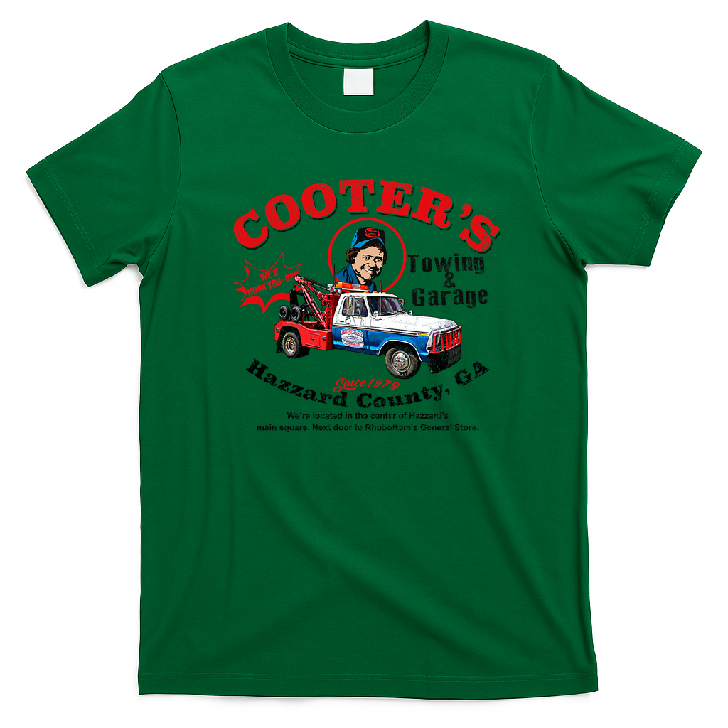 Cooter’s Towing Worn Hazzard County Vintage T-Shirt - Irish Green