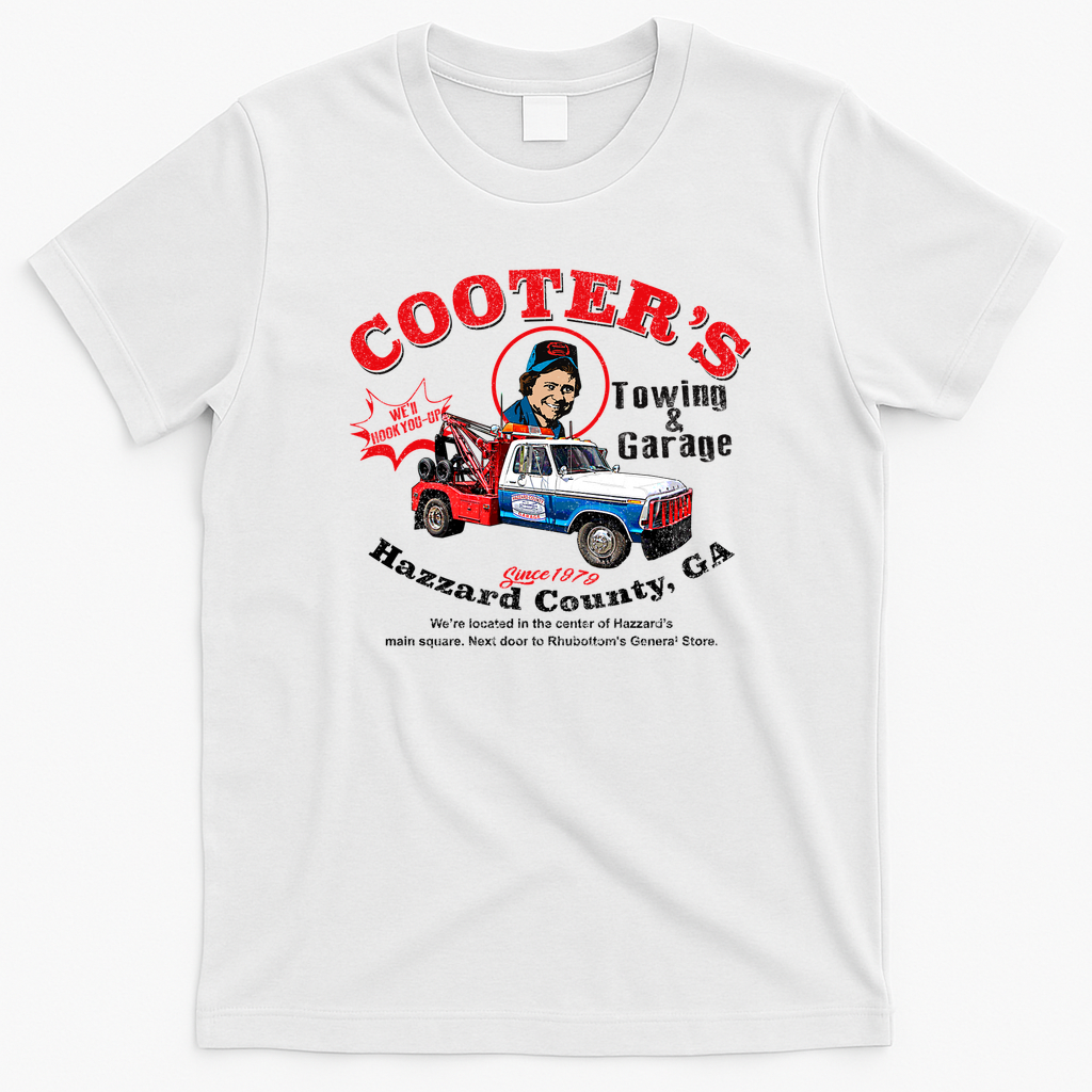 Cooter’s Towing Worn Hazzard County Vintage T-Shirt - White