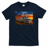 Convoy Vintage Truck Driver T-Shirt - Navy Blue