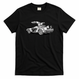 DeLorean Rear View Graphic T-Shirt - Black