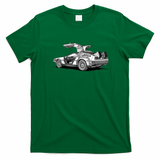 DeLorean Rear View Graphic T-Shirt - Irish Green
