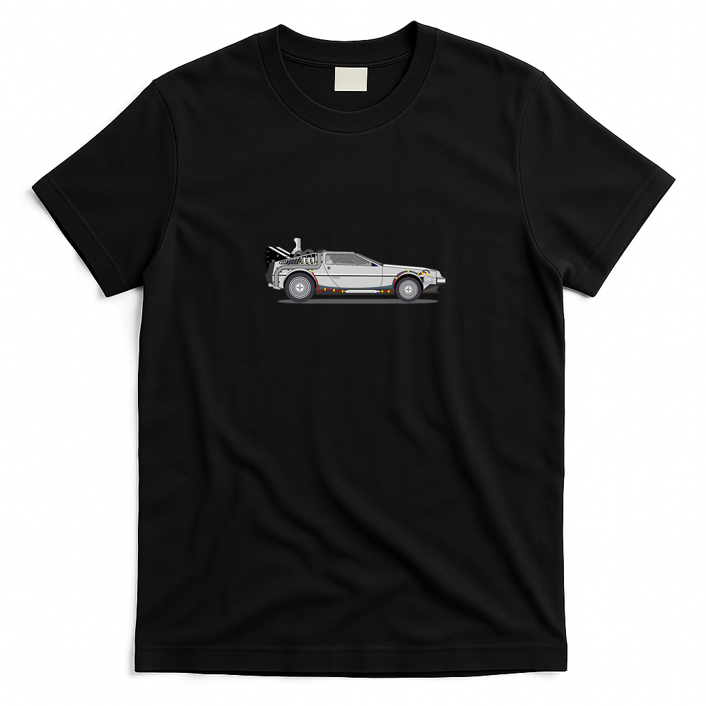 DeLorean Back to the Future Retro Graphic Tee - Black