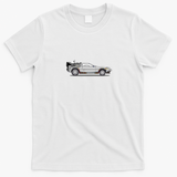 DeLorean Back to the Future Retro Graphic Tee - White