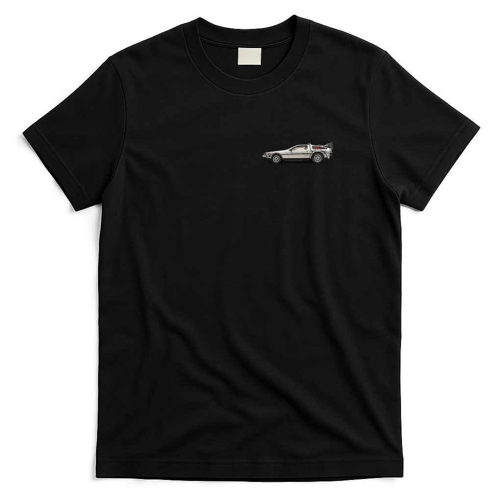 DeLorean & Bats Graphic T-Shirt - Black