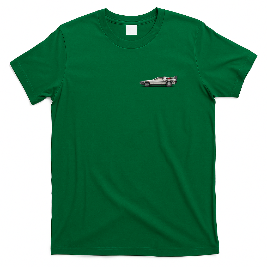 DeLorean & Bats Graphic T-Shirt - Irish Green