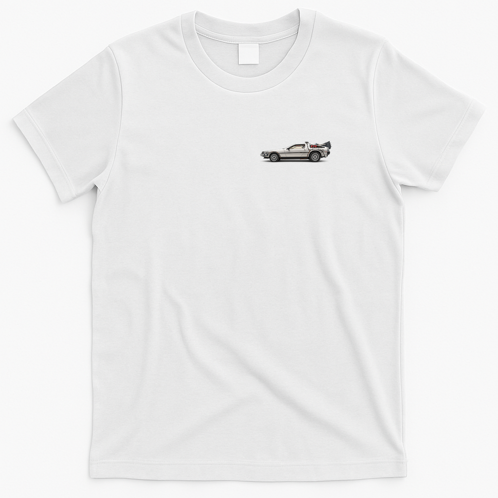 DeLorean & Bats Graphic T-Shirt - White