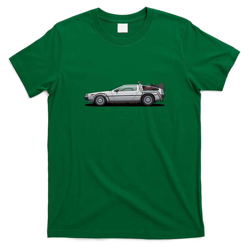 DeLorean DMC-12 Old-School T-Shirt - Irish Green