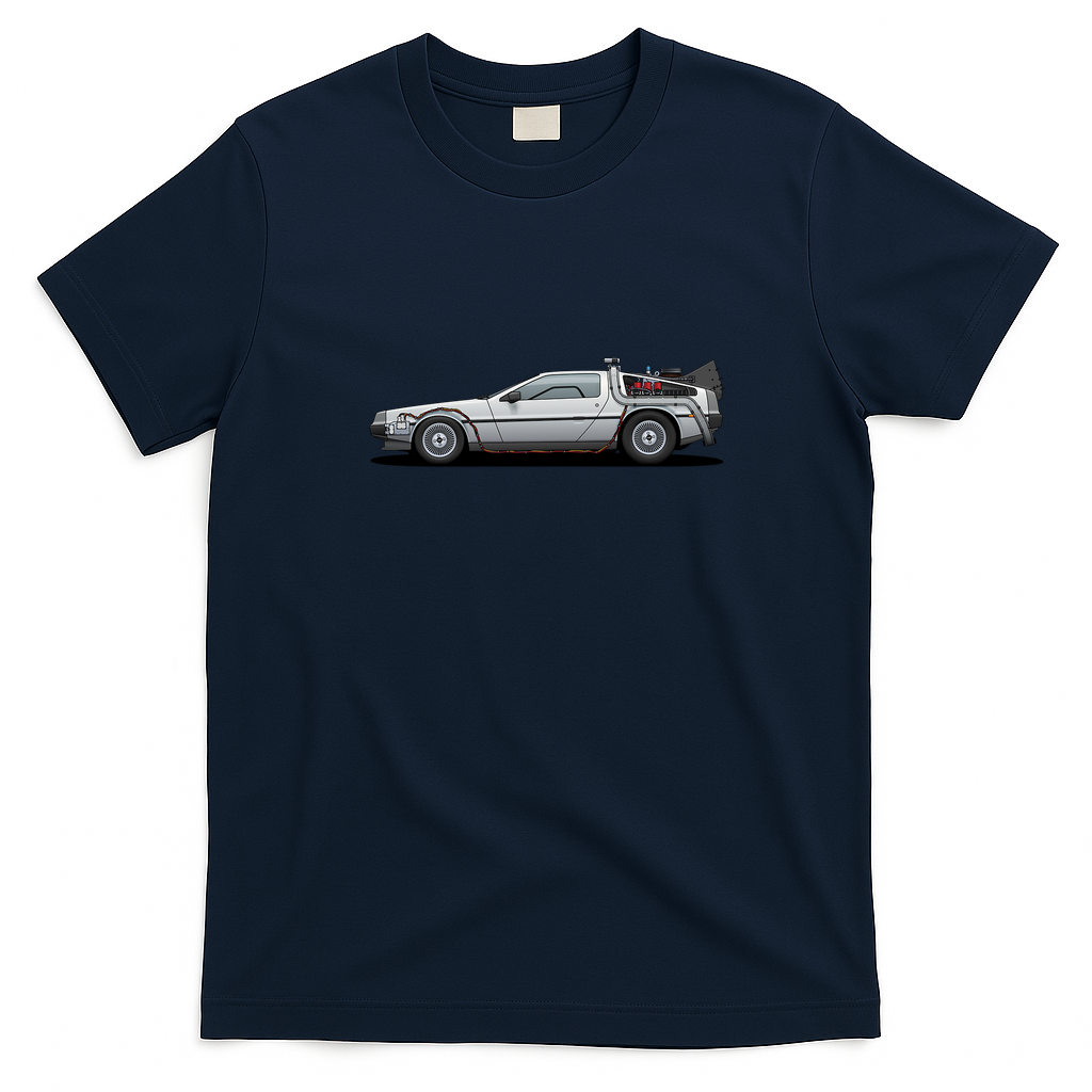 DeLorean DMC-12 Old-School T-Shirt - Navy Blue