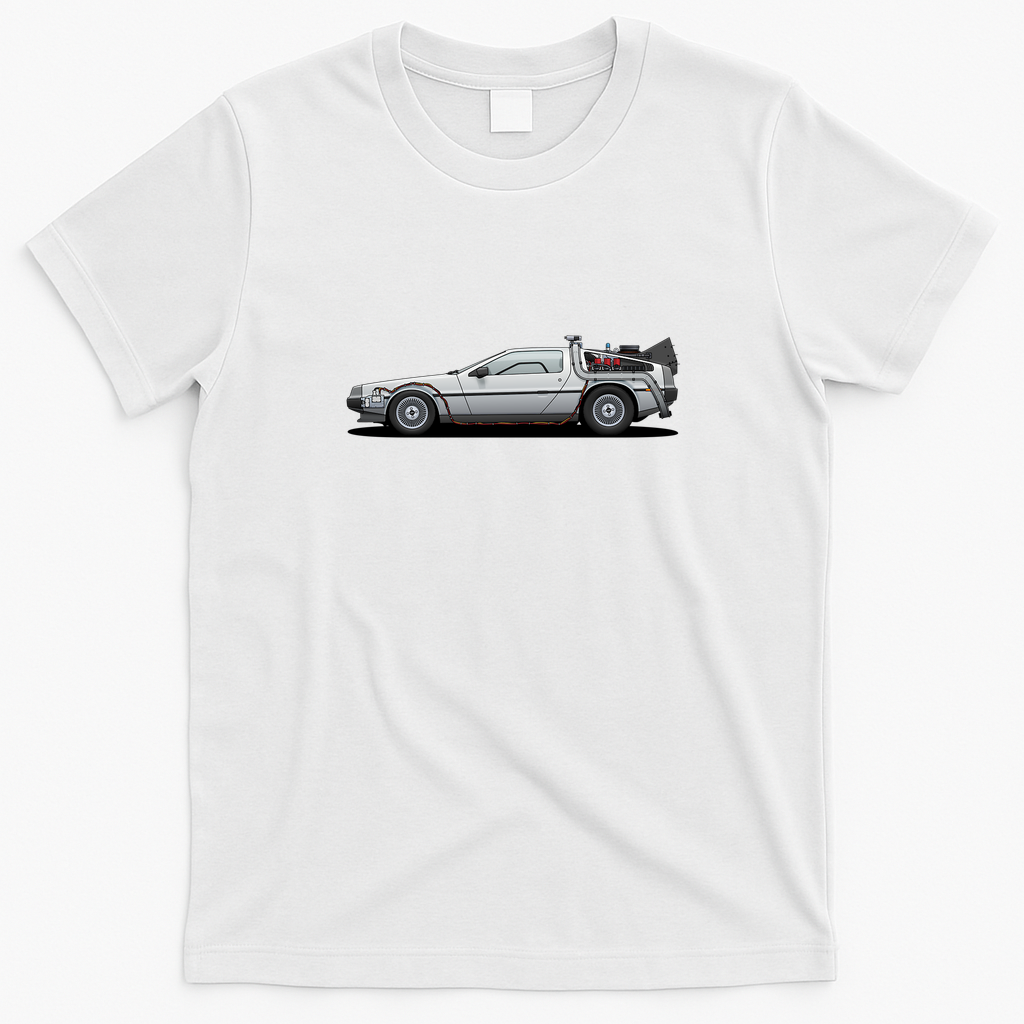 DeLorean DMC-12 Old-School T-Shirt - White