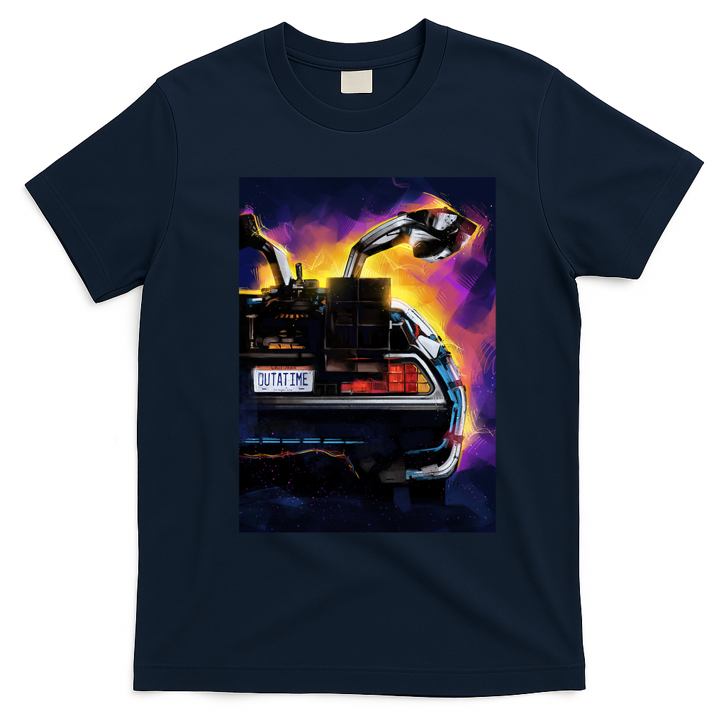 DeLorean DMC-12 Vintage Logo Tee - Navy Blue