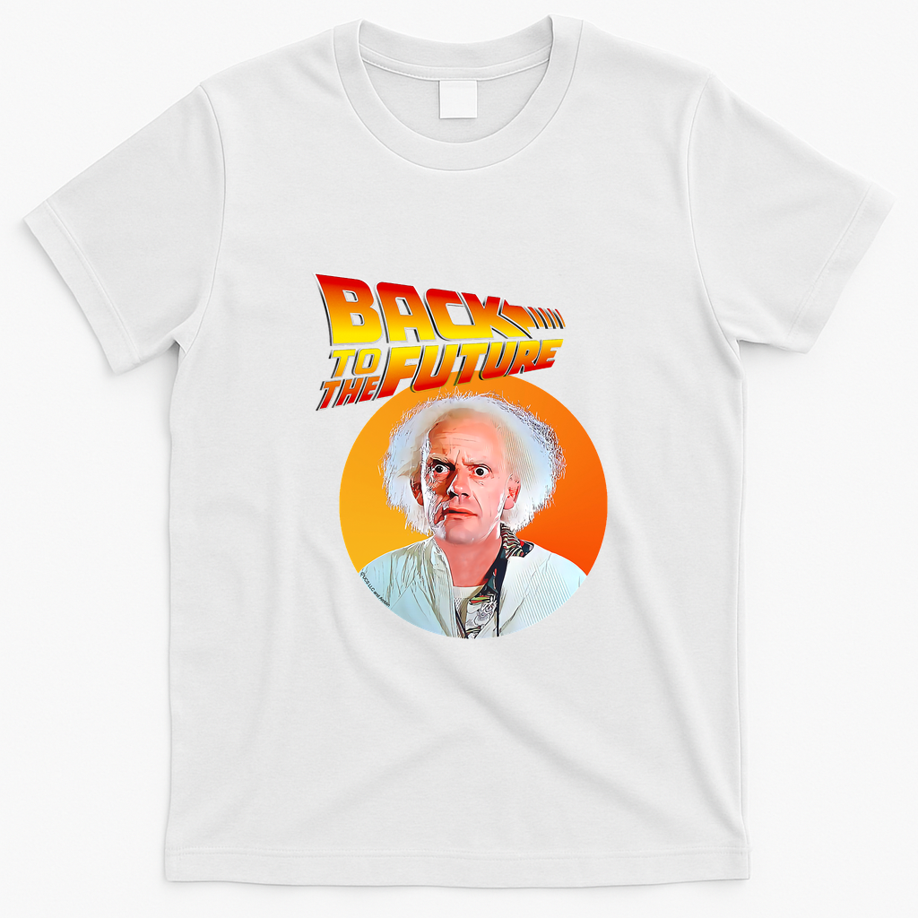 Doc Brown Back to the Future Classic Logo T-Shirt - White
