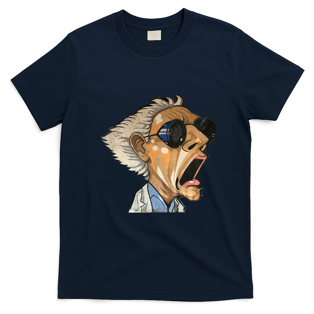Doc Brown Back to the Future Heritage T-Shirt - Navy Blue