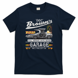 Doc Brown’s Auto Repair Garage DeLorean Car Vintage T-Shirt - Navy Blue