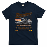 Doc Brown’s Auto Repair Garage DeLorean Car Retro Graphic Tee - Navy Blue