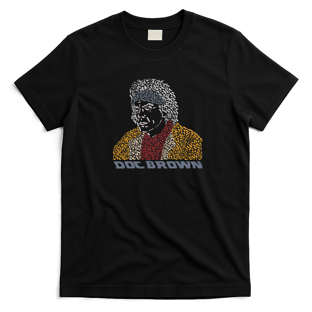 Doc Brown Back to the Future Retro Graphic Tee – Edition 2 - Black