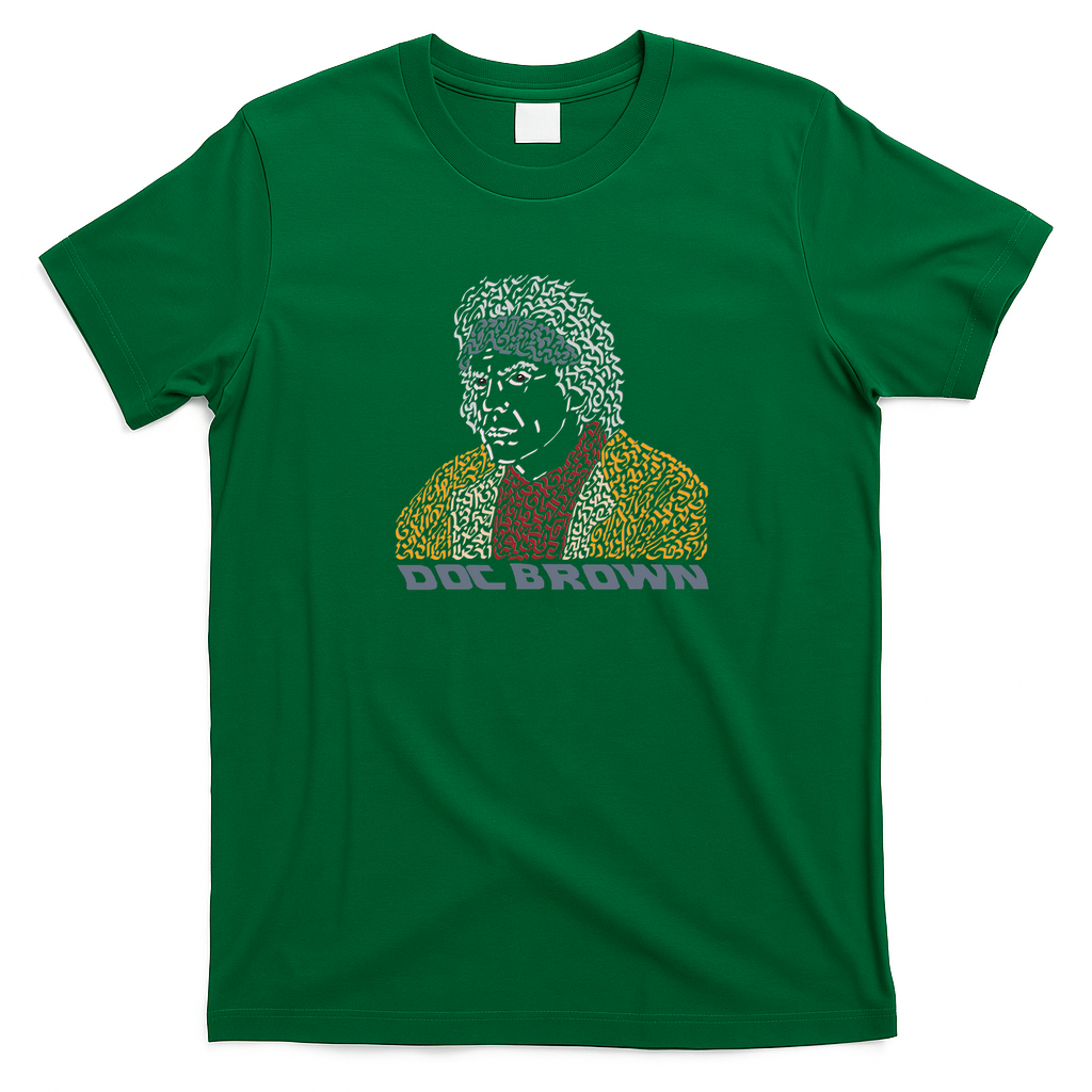 Doc Brown Back to the Future Retro Graphic Tee – Edition 2 - Irish Green