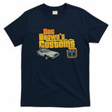 Doc Brown’s Custom Retro Graphic Tee - Navy Blue