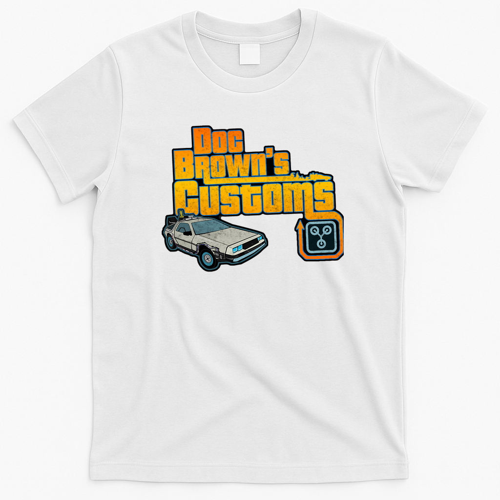 Doc Brown’s Custom Retro Graphic Tee - White
