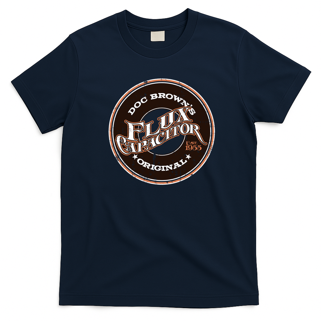 Doc Brown’s Flux Capacitor Retro Graphic Tee - Navy Blue