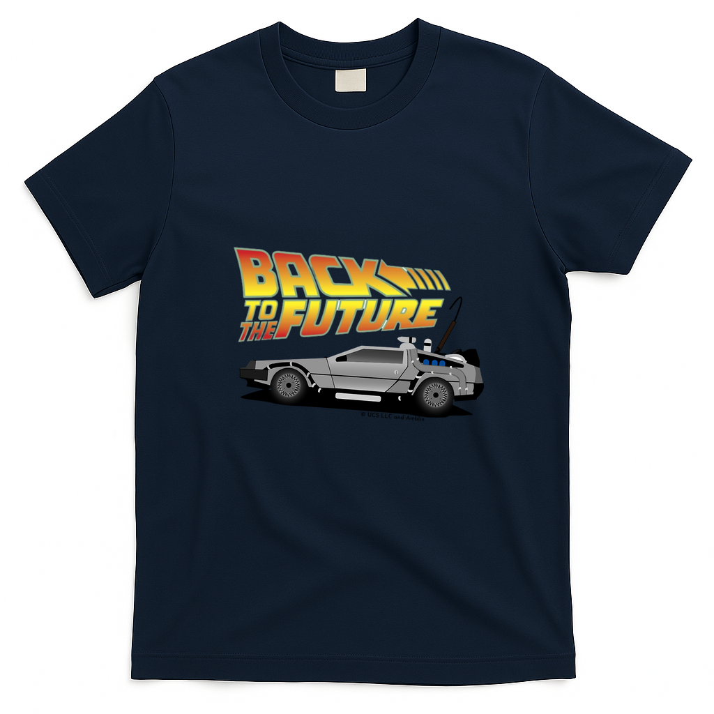 DeLorean Back to the Future Graphic T-Shirt - Navy Blue