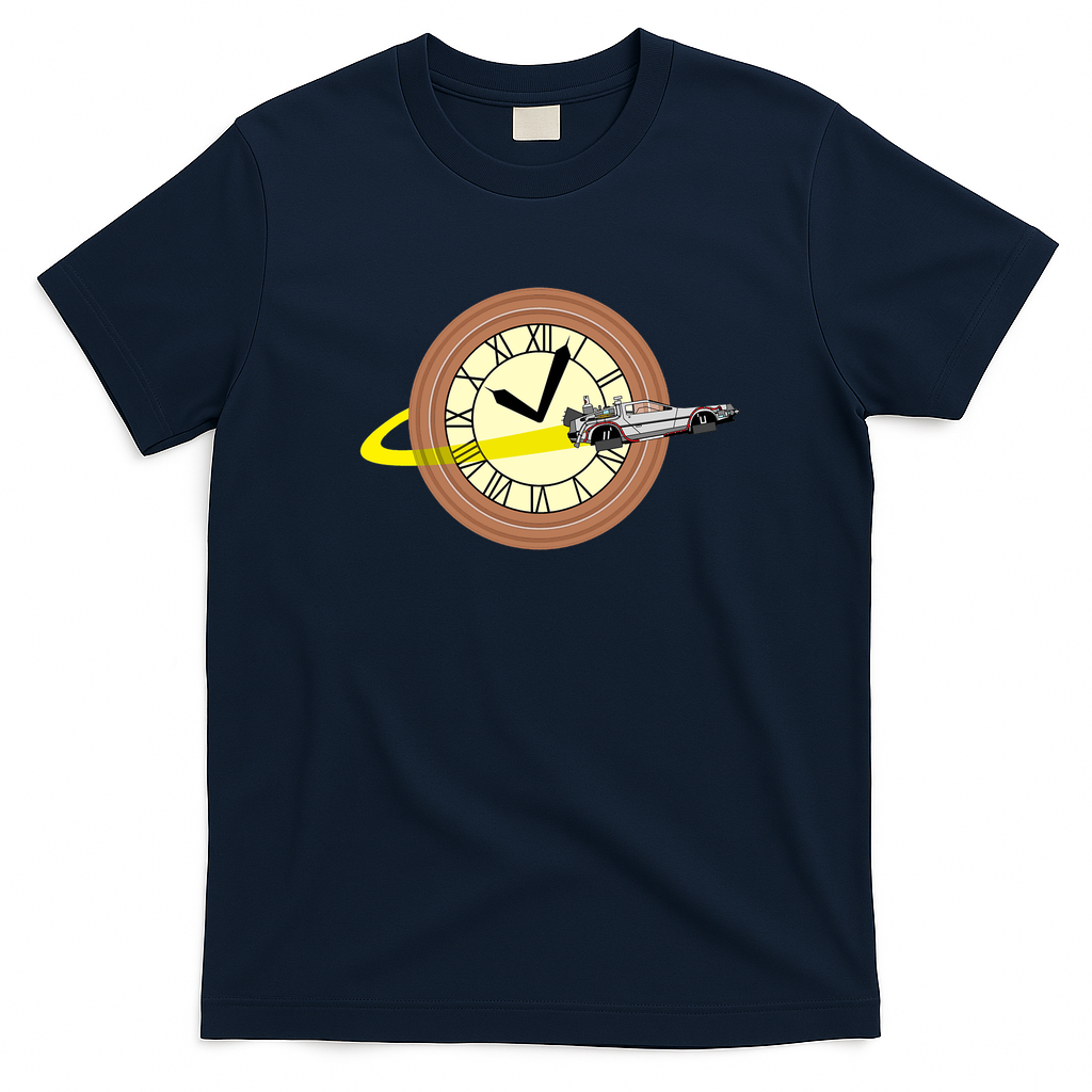 Doc Brown Institute of Time Travel Vintage T-Shirt - Navy Blue