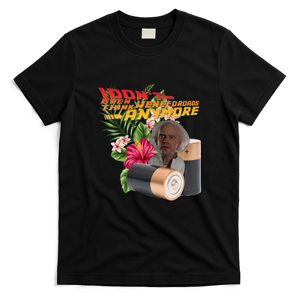 Doc Brown Roads Graphic T-Shirt - Black