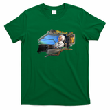 Doc Brown Riding Shotgun Retro Graphic Tee - Irish Green