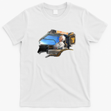 Doc Brown Riding Shotgun Retro Graphic Tee - White