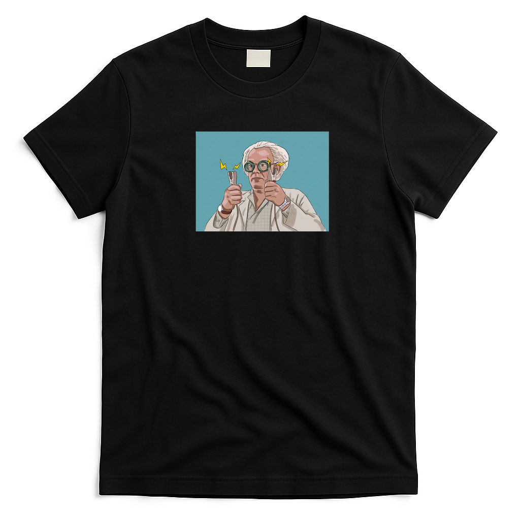 Doc Brown Retro Graphic Tee – Edition 2 - Black