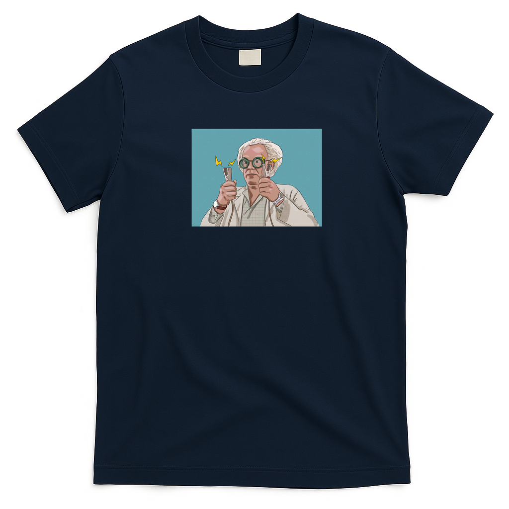 Doc Brown Retro Graphic Tee – Edition 2 - Navy Blue