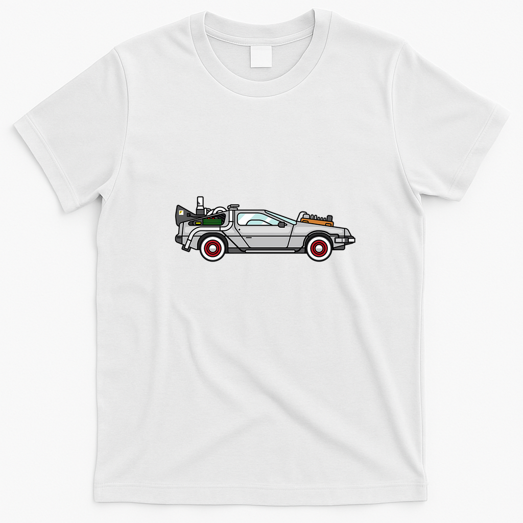 DeLorean Classic Car Graphic T-Shirt - White