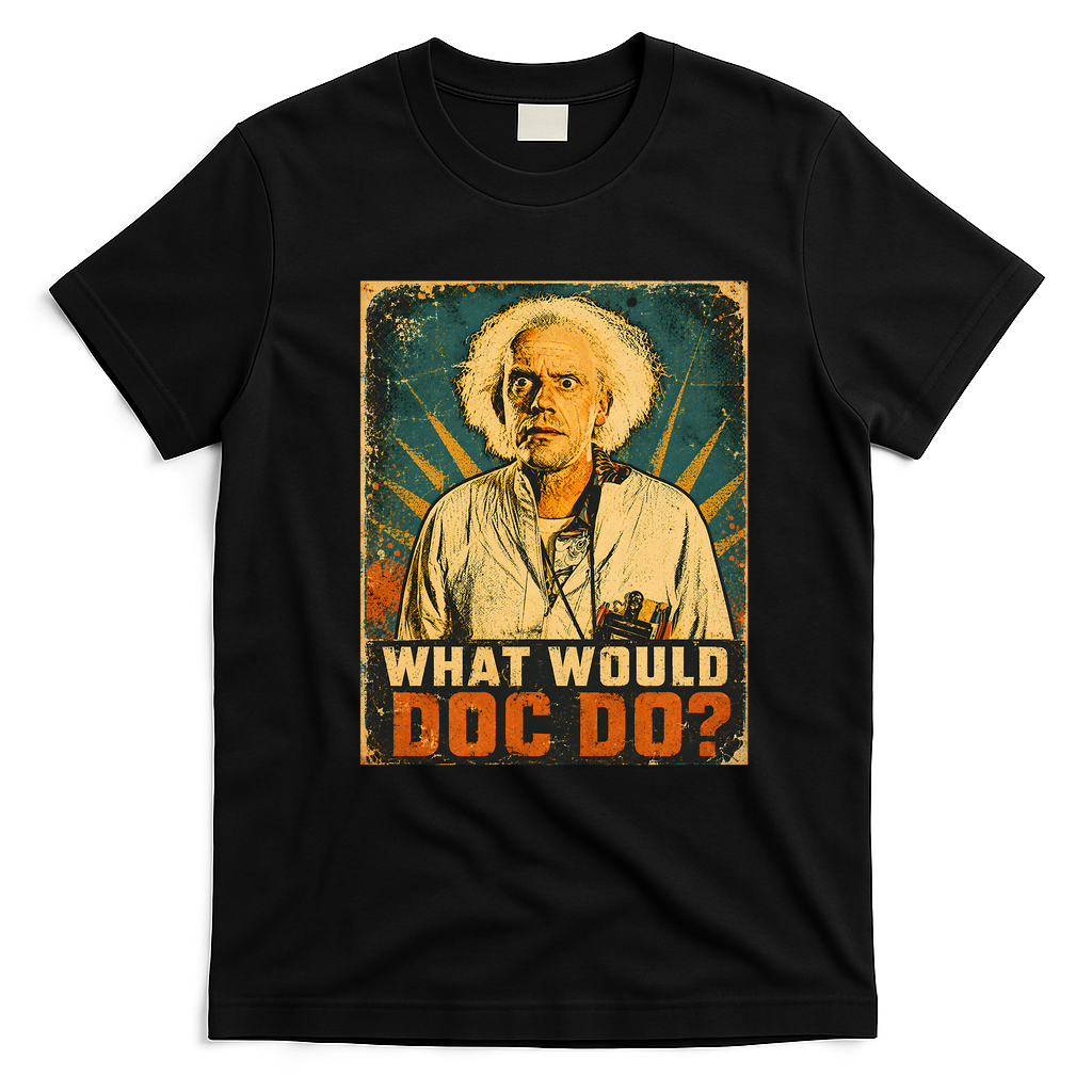 What would Doc do? Retro Graphic Tee - Black
