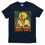 What would Doc do? Retro Graphic Tee - Navy Blue