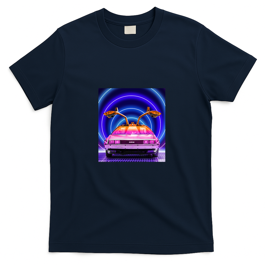 DMC DeLorean Graphic T-Shirt - Navy Blue