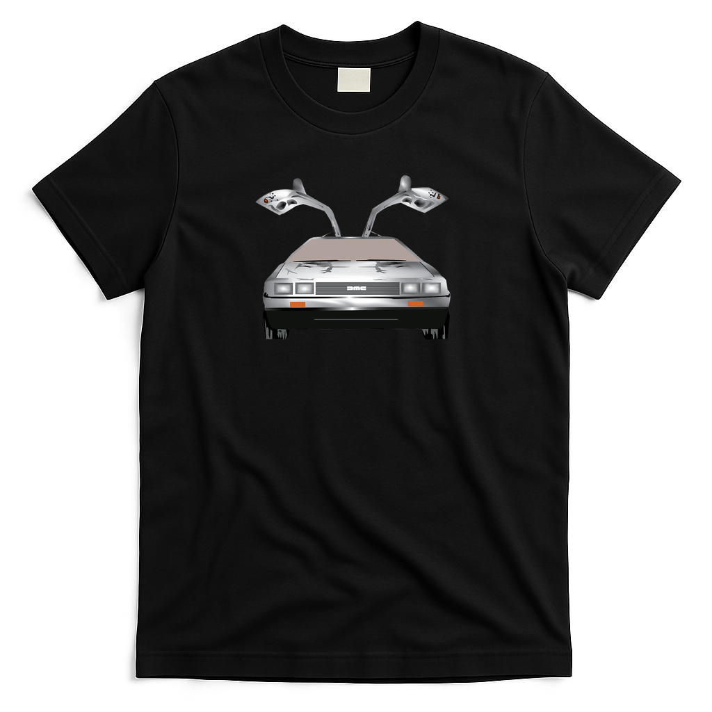 DMC DeLorean Retro Graphic Tee - Black