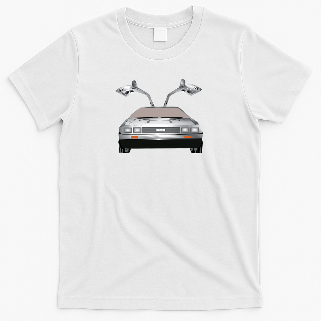 DMC DeLorean Retro Graphic Tee - White